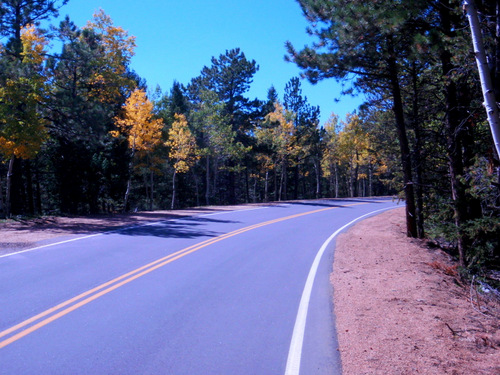 We're biking on some flatter roads.